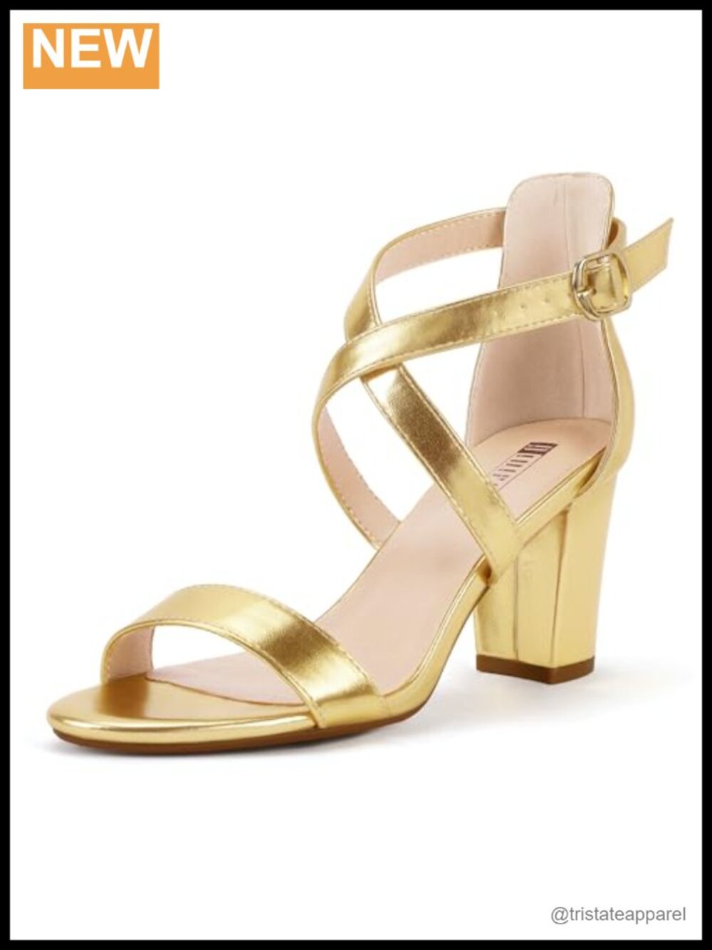 Chunky Block Heel Strappy Sandals Open Toe Buckle Ankle Strap Dress Heels